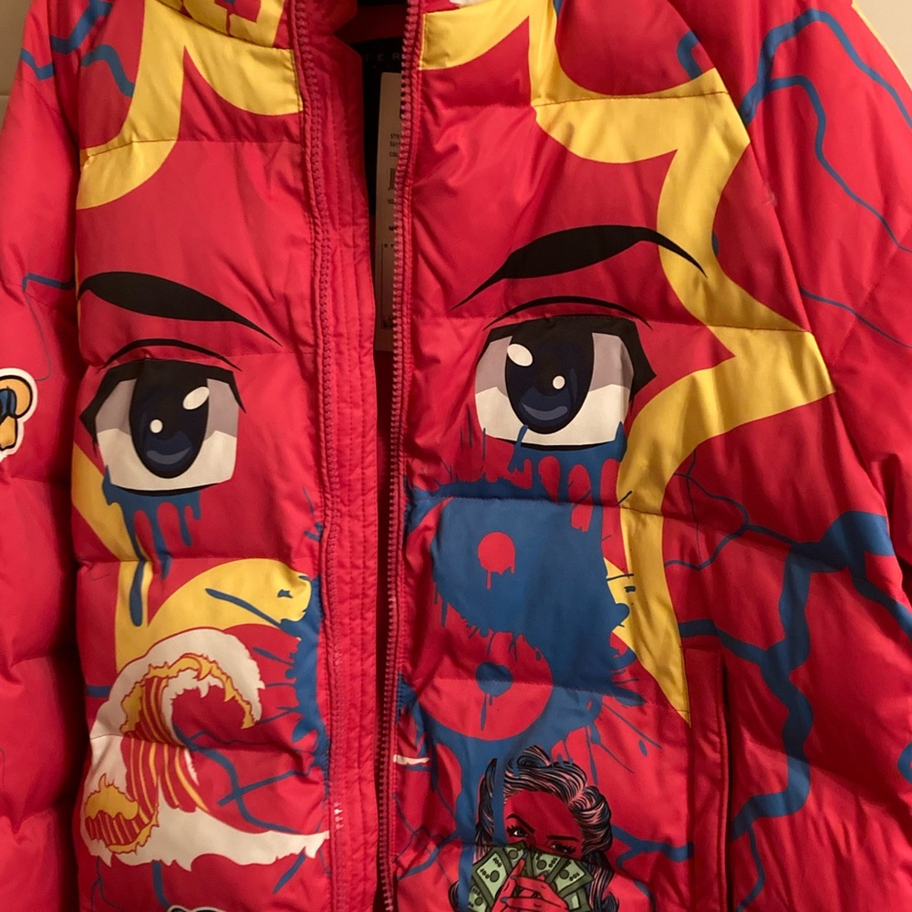Bubble pink coat.